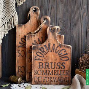 Деревянные доски с логотипом покрытые маслом