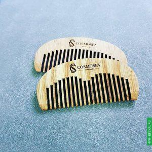 Гребень с логотипом деревянный для волос