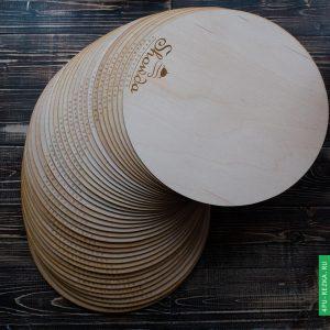 Подложка для торта деревянная с логотипом на заказ